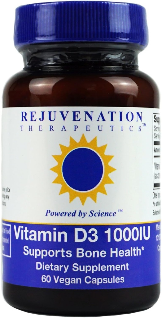 Rejuvenation Therapeutics Vitamin D3 - Bone Health Support (60 Vegan Capsules)