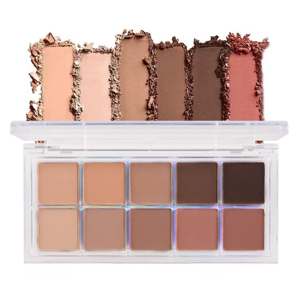 BINGBRUSH 10 Couleurs Palette à paupières brunes, tonique chaud High Pigmented Matte Eyeshadow, naturel Neutre Eyeshadow Palette de maquillage ultime, Kit de palettes de maquillage vibrant