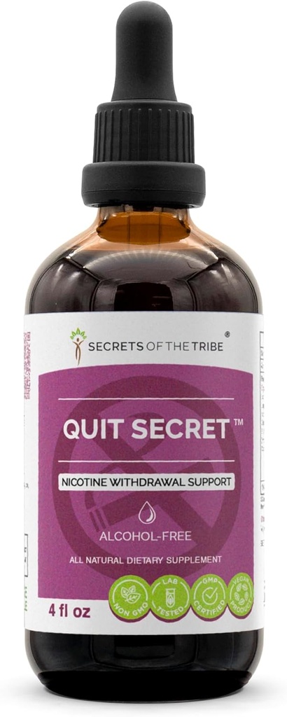 Quitter l'extrait secret sans alcool, réglisse,Lungwort,Nutmeg,St. John's Wort. Teinture de glycérite (4 fl oz)