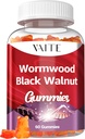 Gummies de wormwood en noyer noir - Supplément à base de plantes avec Artemisia Annua Herb & Juglans nigra Hull pour le bien-être digestif et le nettoyage du corps naturel, Suppléments sans OGM et sans gluten - 60 Gummy Chewables