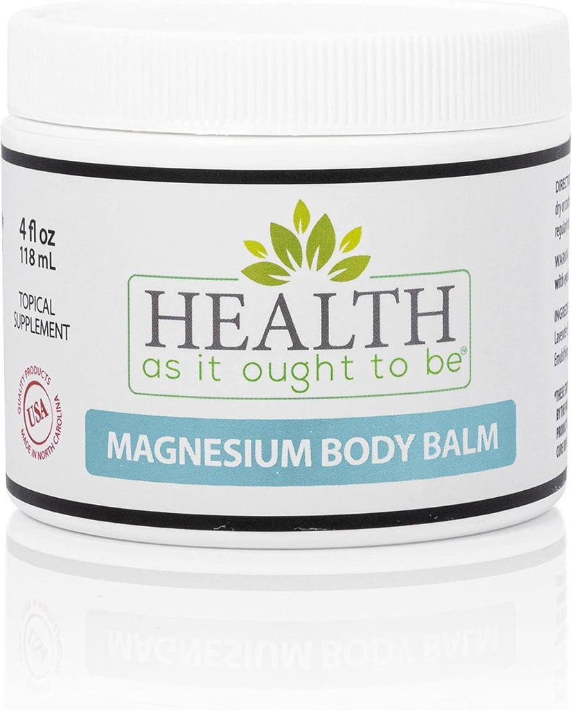 Magnesium Body Balm for Muscle Relief | All Natural Magnesium Oil Body Balm Infused with Arnica, Aloe Vera, Jojoba & Coconut Oil | For Headaches, Cramps, & Fast Muscle Relief | 4-Ounce
