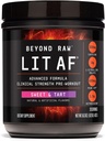BEYOND RAW LIT Advanced Pre Workout Formula, Sweet and Tart, for Energy, Focus, Endurance, Pumps, avec 300mg de caféine à libération rapide et ciblée, Créatine, Beta Alanine, Taurine, 20 portions