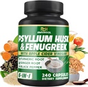 BMVINVOL Psyllium Housse Fibre Supplément avec Fenugreek, vinaigre de cidre de pomme, curcuma, gingembre, poivre noir- Digestion soutien de santé - 240 capsules