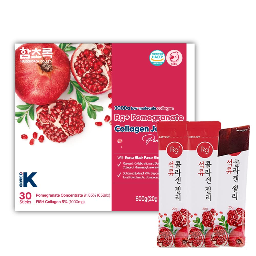 Anti-Aging Korean-Beauty Pomegranate Collagen Jelly Stick 20g*30 Stick/for Skin, Nail and Hair Growth
