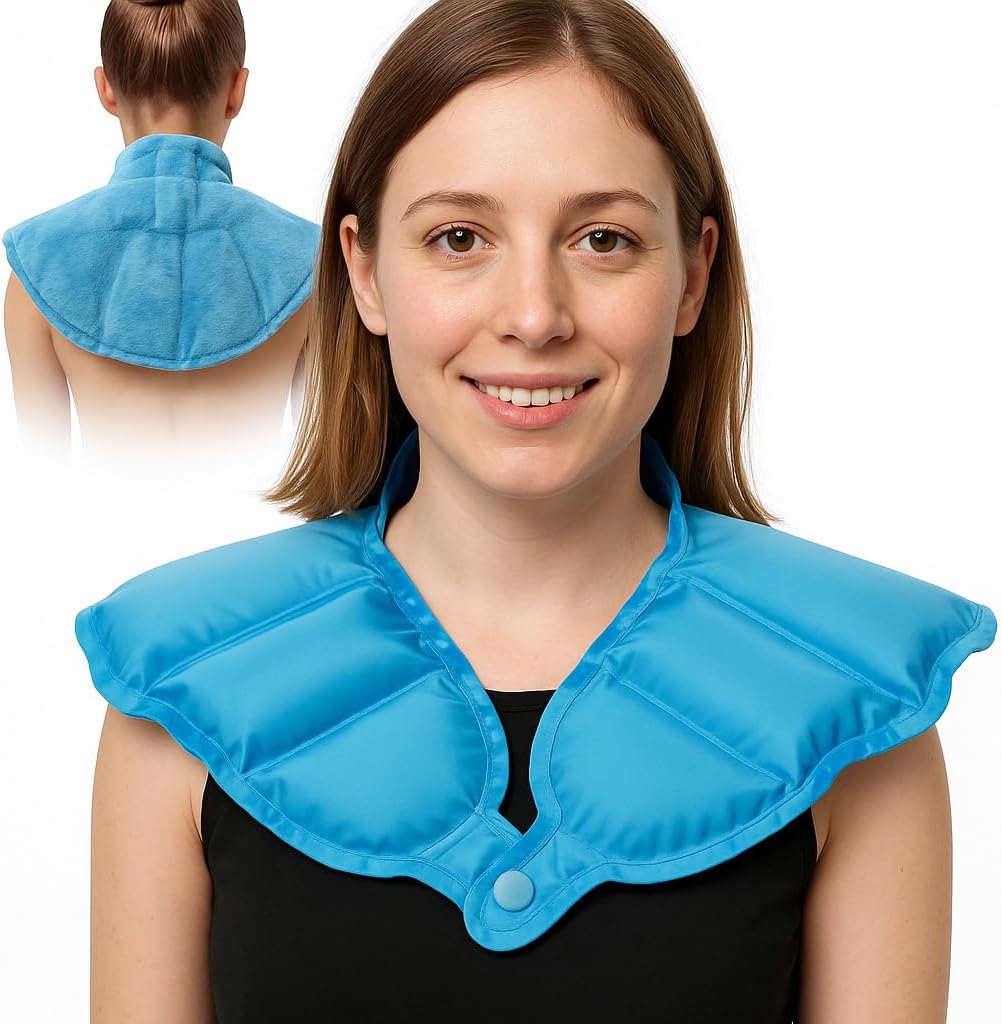 Pack de glace pour le cou et les épaules Upper Back Pain Relief, Grand Gel Neck Pack de glace enveloppe, thérapie réutilisable à froid à chaud pour le rotateur Cuff Blessure, Gonflement, Muscle Relaxing et Apaisant