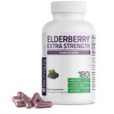 Bronson Elderberry Extra Strength, soutient un système immunitaire sain et une protection antioxydante, non OGM, 180 capsules végétariennes
