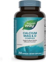 Nature's Way Calcium Magnesium & Vitamin D3 Complex, Healthy Bones & Teeth, Muscle Function and Relaxation*, Gluten Free, 250 Capsules (Packaging May Vary)
