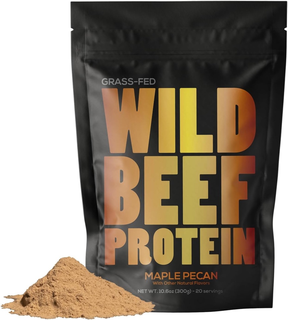 Farine d'herbes sauvages en poudre de protéines de boeuf avec des organes de boeuf complexe - sans sucre de protéines Shake - faible teneur en glucides et calories - Keto/Paleo/Carnivore - sans lactosérum, sans lactosérum et sans lactosérum - sans lactosérum d'érable 10 oz