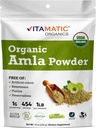 Certifié Vitamatic USDA Bio Amla Berry Powder – 1 lb (16 oz) Amalaki. Riche en vitamine naturelle C et antioxydants.