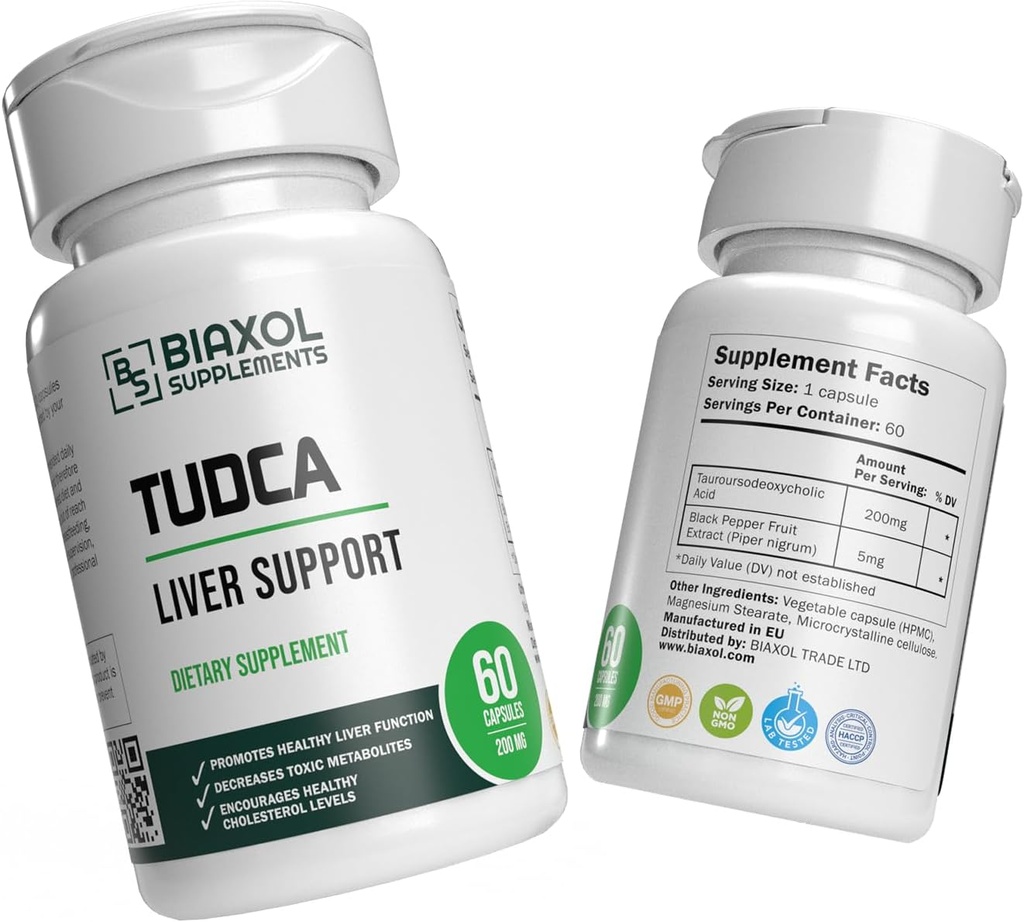 2024 Best TUDCA (Tauroursodeoxycholic Acid) | Liver Health | Lab Tested | 60 Capsules