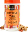 Natreve Poudre de protéines végétaliennes - 25g Poudre de protéines végétales avec probiotiques et acides aminés - Beurre d'arachide sans gluten, 18 portions