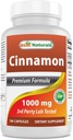 Meilleurs Naturels Cannelle 2000 mg Équivalent avec Chrome 400 mcg par portion - Soutien au métabolisme - 180 Capsules