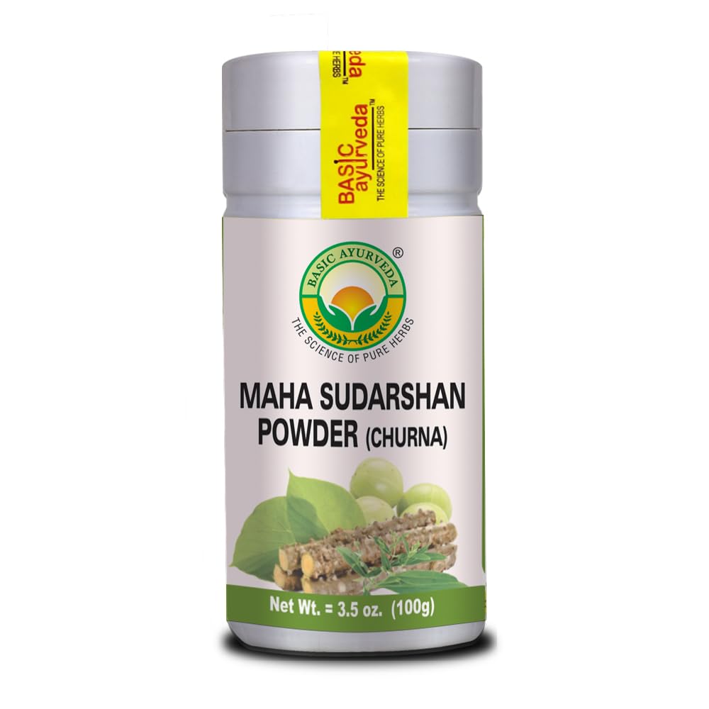 AYURVEDA DE BASE Maha Sudarshan Poudre de 3,53 Oz (100g) Obtenir un supplément ayurvédique biologique et naturel