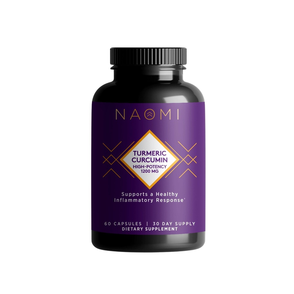 NAOMI Curcumine curcuma curcuma haute puissance 1 200 mg, 95 % Curcuminoïdes et extrait de poivre noir BioPerine pour stimuler l'absorption jusqu'à 2000 %, articulation extra-résistante, muscle, soutien du cerveau, 60 capsules, 30 jours d'approvisionnement
