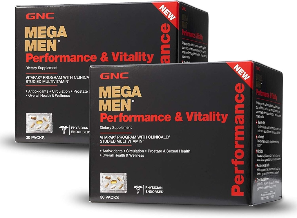 GNC Mega Hommes Performance Vitalité - 30 Packs