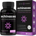 NutraChamps Echinacea Capsules 1000mg - Supplément de soutien immunitaire 8-en-1 - Echinacea Goldenseal, Vitamine C, Zinc, Ginger, Elderberry - 60 Capsules
