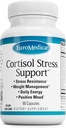 EuroMedica Cortisol Stress Support - Supplément d'énergie quotidienne avec DHEA - Capsules Vegan avec Vitamine B2 & C - Supplément diététique pour le système immunitaire - 60 Capsules
