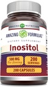 Formules étonnantes Inositol 500 mg 200 Capsules Supplément de Vitamine B8