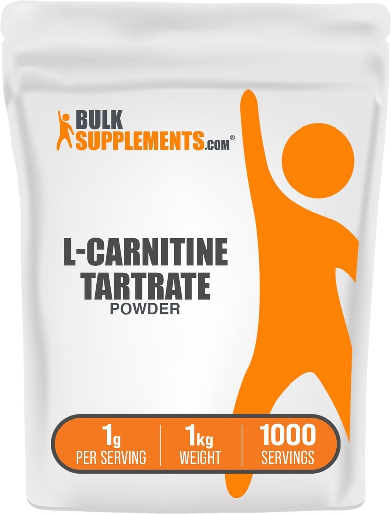 BulkSupplements.com Poudre de tartrate de L-Carnitine - poudre d'acide amino, supplément de carnitine - sans aromatisants et sans gluten, 1g par portion, 1kg (2,2 lb) (paquet de 1)