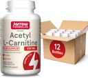 Formules de Jarrow Acetyl L-Carnitine 500 mg, complément alimentaire, soutien de l'acide amino-acide pour la santé du cerveau et les antioxydants, 120 capsules de Veggie, 120 jours d'approvisionnement (paquet de 12)