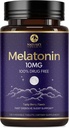 Melatonine 10mg Suppléments Dissolve rapide, Supplément de soutien du sommeil pour les adultes - Extra Strength 10 mg Comprimé de mélatonine pour le repos de soutien du sommeil, saveur de fraise, sans sucre sans OGM - 120 jours d'approvisionnement
