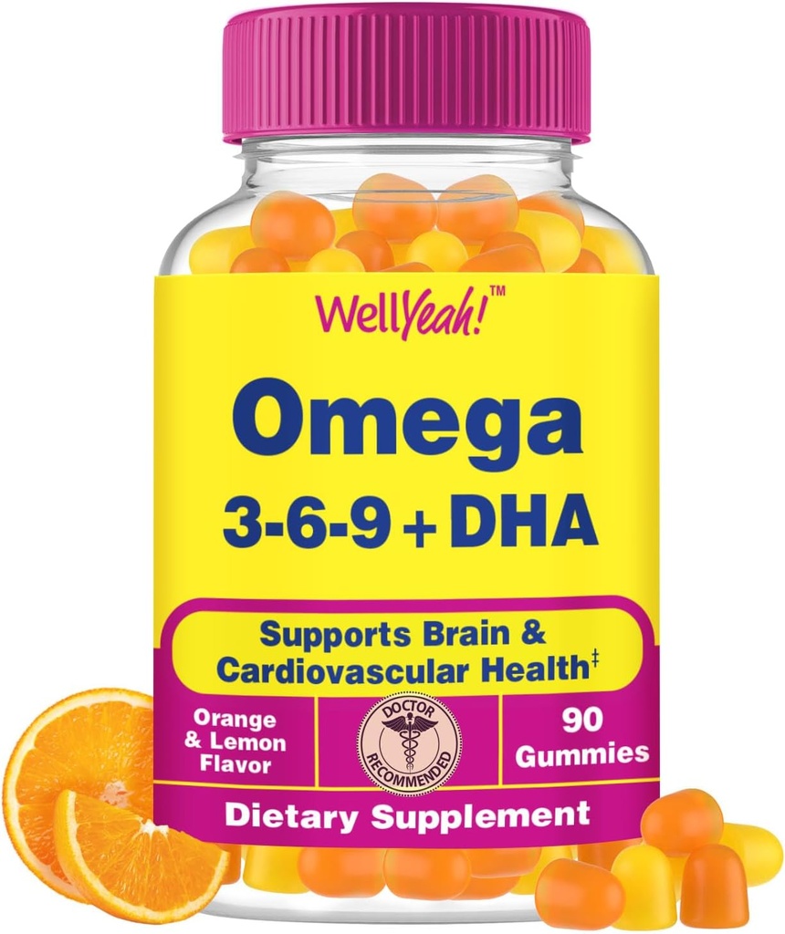 Et bien Ouais Omega 3 6 9 Gommies avec de l'huile de lin et du DHA.