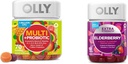 Gummy multivitamine adulte avec probiotiques, 1 milliard d'UFC, 70 Gummées de baies aînées de comte et de force supplémentaire, soutien immunitaire, 450mg, 60 Nombre