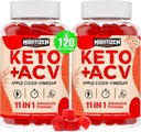 Gummies de vinaigre de cidre de pomme, Max Strength Keto Acv Gummies avec thé vert, Probiotiques, B12, B6, Keto Support, vinaigre de cidre de pomme avec mère pour la désintoxication et nettoyage, digestion et Gut, végétalien, 120 comtes
