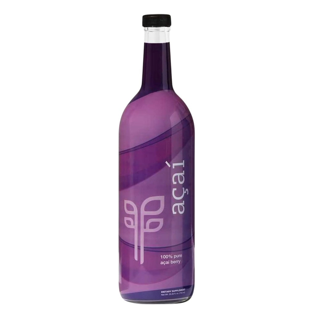 Pure 100% Acai (750 ml) Jus de surfruit - emballé avec des antioxydants, des acides gras essentiels et des phytonutriments. Sans sucre, sans dilution, sans gluten et sans casher