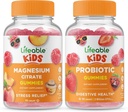 Citrate de magnésium vivace Enfants + Probiotique 2 milliards d'UFC Enfants, Gummies Bundle - Grande dégustation, supplément de vitamine, sans gluten, sans OGM, gummy à croquer