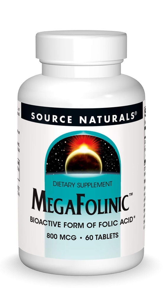 Sources naturelles MegaFolinic 800mcg - 60 comprimés