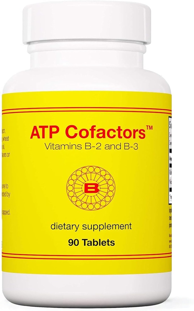 Cofacteurs optmox ATP - Complexe vitamine B pour les femmes et les hommes, vitamine B2 et B3, 100mg Riboflavine et 500mg Niacine, comprimés multivitamines à haute puissance pour le soutien énergétique - 90 Compte