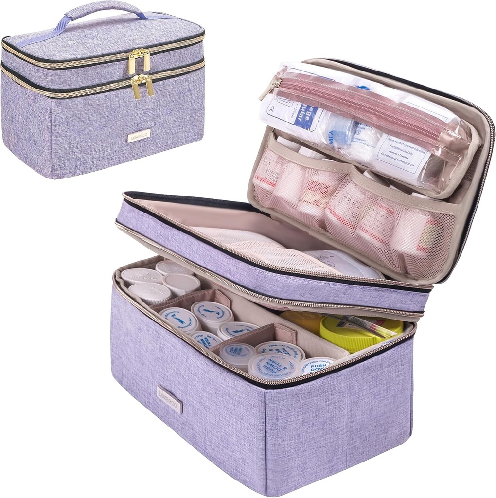 Organisateur de biberon de poche pour les sacs de stockage de médicaments avec petite poche portable Organisateur de biberon de voyage pour la trousse de boîte de premiers soins d'urgence à domicile (Purple)