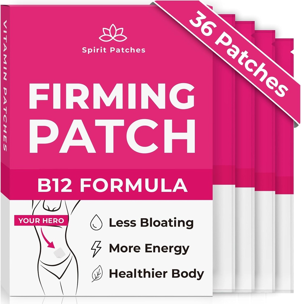 Patchs fermes B12 (paquet de 36) - Patchs 100% Vitamine naturelle pour les femmes, l'énergie et le soutien corporel, Patchs autocollants transparents - Formule améliorée