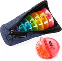 Organisateur de pilules de voyage 2 fois par jour, AM/PM Pill Containers 7 jours Ultralight Portable Canvas Bag Travel Pill Case Weekly Pill Box pour la médecine, les vitamines, les huiles de poisson, les suppléments (Denim)