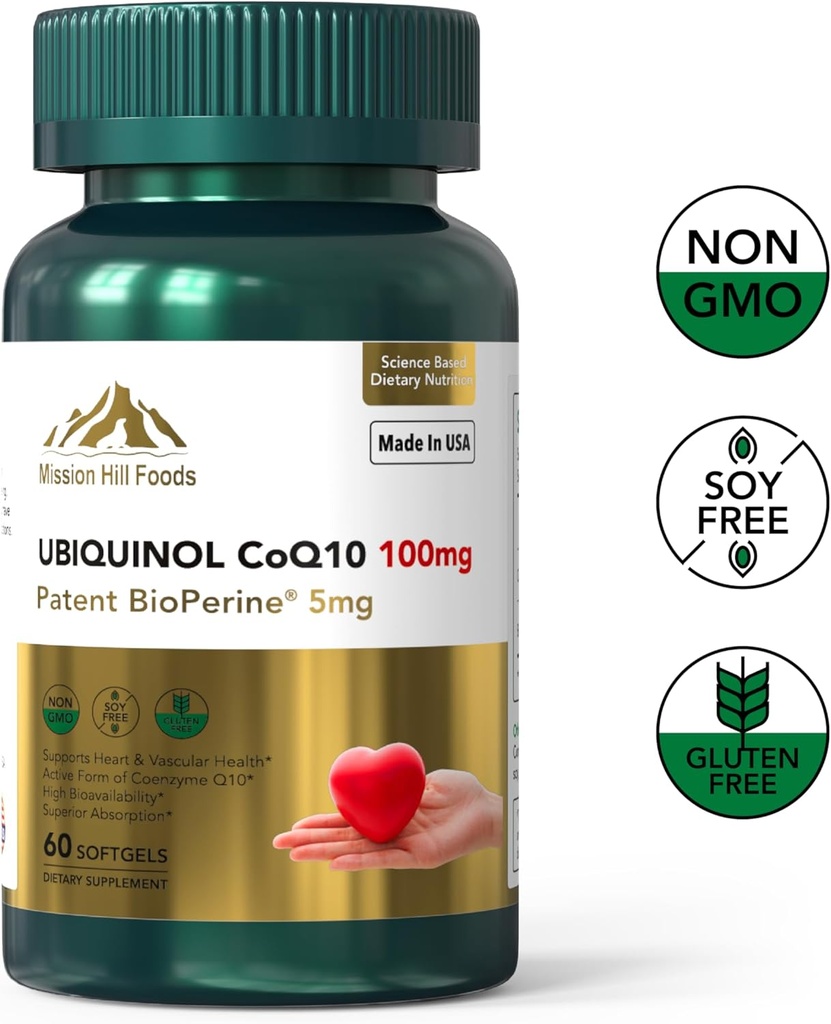 Premium Ubiquinol CoQ10 + BioPérine (100mg)