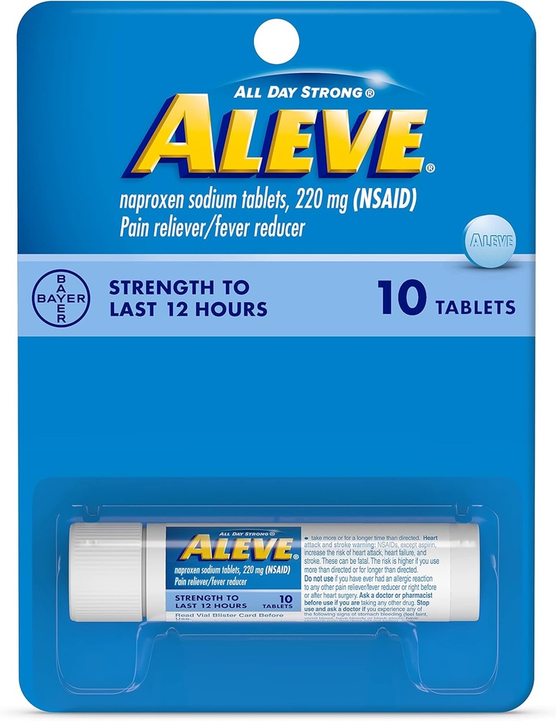 Aleve Pain Reliever/Fever Reducer Tablets, 220 mg 10 ea (Pack of 3)