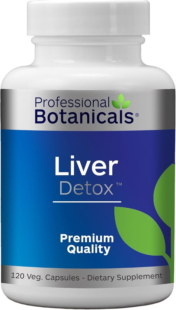 Botaniques professionnels Détox du foie – Nettoyage naturel du foie et soutien de la désintoxication avec botaniques et enzymes – 120 capsules végétaliennes