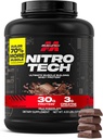 Muscletech Whey Protéine poudre (chocolat de lait, 4 livres) - Nitro-Tech Ultimate Muscle Building Formula with Whey Protein Isolate - 30g de protéines, 3g de créatine et 6.8g de BCAA - Emballage Mai Varier