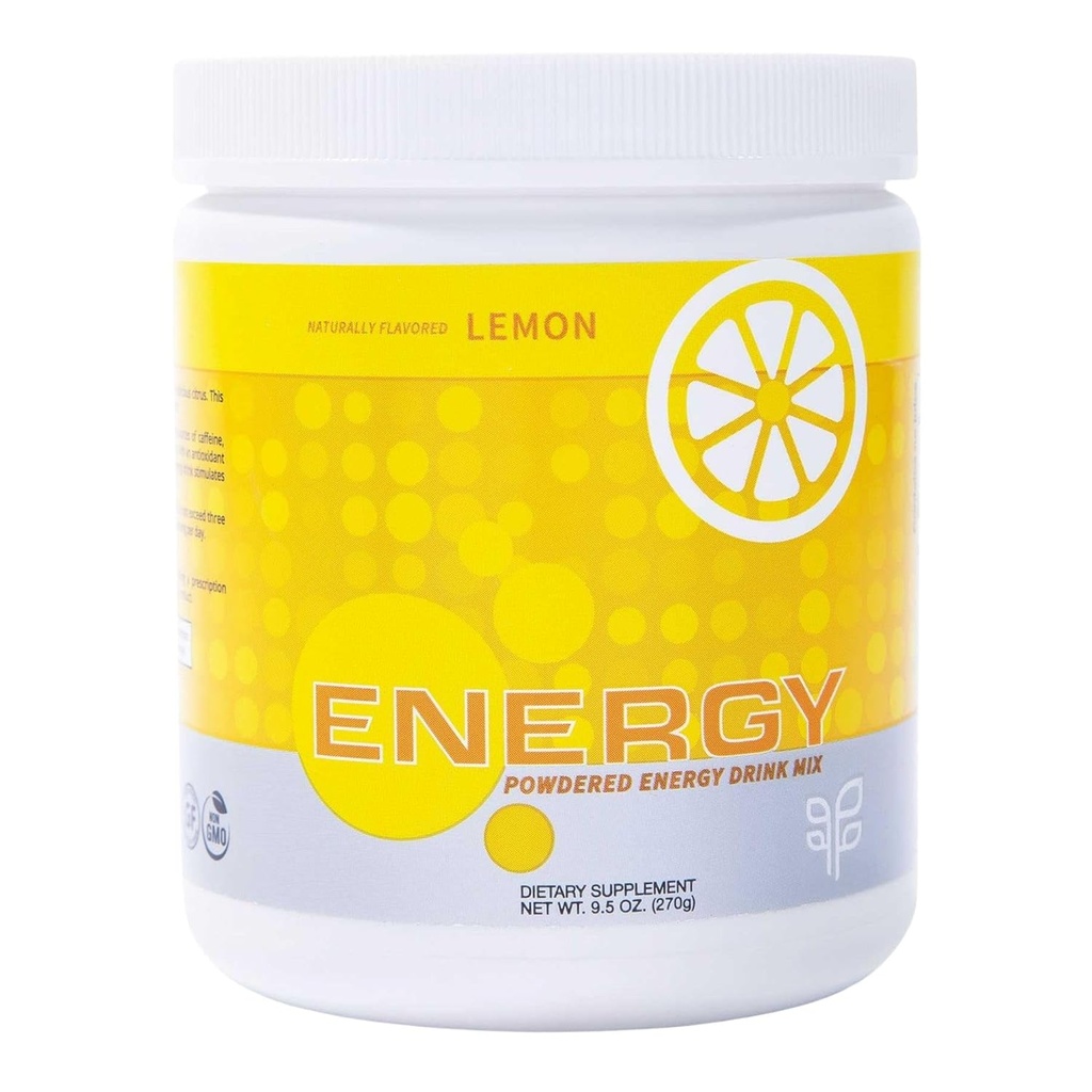 PURE Energy Drink Mix, Zesty Lemon Wheatgrass Bio Jus, emballé avec des antioxydants et essentiels, minéral riche en vitamine A, C, E, et B6 Boost & Wellness naturel, Zero Sugar Formula, 270g