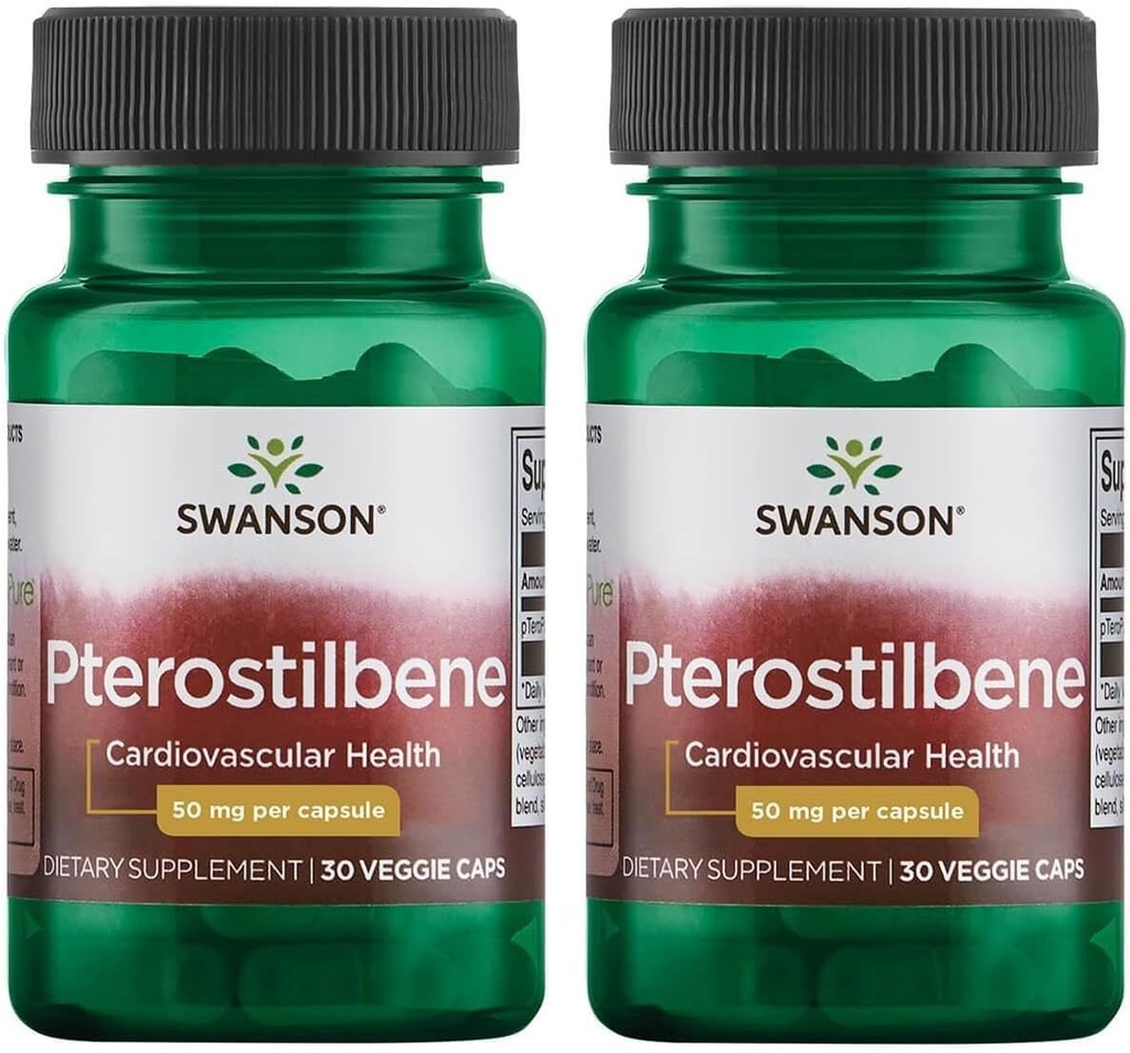 Swanson Pterostilbene 50 mg 30 gélules (2 boîtes)
