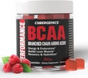 BCAA Gummies, Bouchées d'énergie avec des acides aminés à chaîne ramifiée d'électrolytes, build Lean Muscle and Boost Endurance, 60 Gummies, Berry Flavored