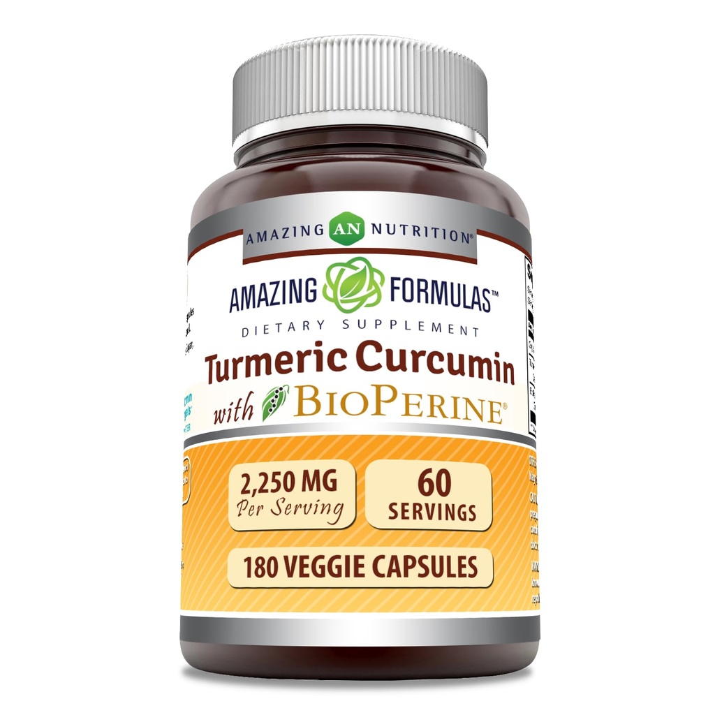 Formules étonnantes Curcumine curcumine curcuma avec supplément de bioperine.