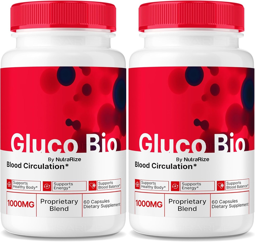 (2 packs) GlucoBio Capsules, Supplément officiel de soutien Gluco Bio, Formule tout naturel pour soutenir la santé et le bien-être dans l'ensemble, pilules vitaminiques premium, Avis GlucoBio (120 capsules)