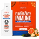 Vitamines de manna Evolved Liposomal Elderberry Packets, Vitamines C, D etc. - Soutien immunitaire quotidien pour les adultes, les enfants - sans sucre, véritable extrait de baies, sirop, voyage-friendly, 15 Pack