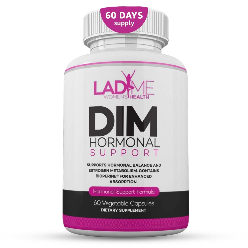 DIM Complex 150mg Soutien hormonal Ménopause Supplément de Relief pour les flashs chauds et l'acné hormonal Relief Bioperine, Broccoli & Calcium Estrogen Métabolisme Balancing Pills for Women 60 Capsules par LadyMe