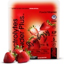 PowderVitamin Electrolytes Powder Plus Keto, Strawberry (50 Servings) 0 Sugar, No Maltodextrin,1000mg Potassium,120mg Calcium,120mg Magnesium,Organic Vitamin C,Zero Calories, Energy Hydration Powder