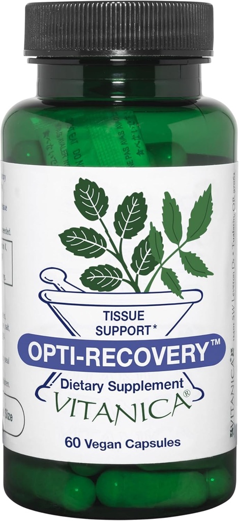 Vitanica Opti-Recovery, Pre & Post Chirurgie Support, Wound Care, BBL, Tummy Tuck, C Section & Postpartum Vitamine Essentials Healing Support, Scar, Epaule, Hysterectomie, Breast & Lipo, Vegan, 60 Caps