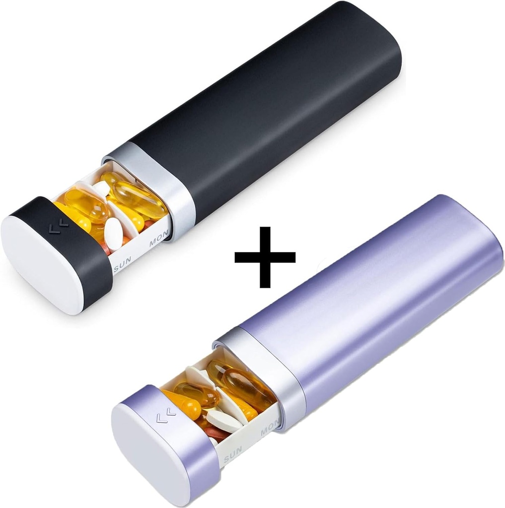 Organisateur hebdomadaire de pilules 7 jours, Boîte quotidienne de pilules Betife, Cas de pilules de voyage, Support mignon de pilules pour tenir des vitamines, des médicaments, des suppléments, des pilules Organisateur