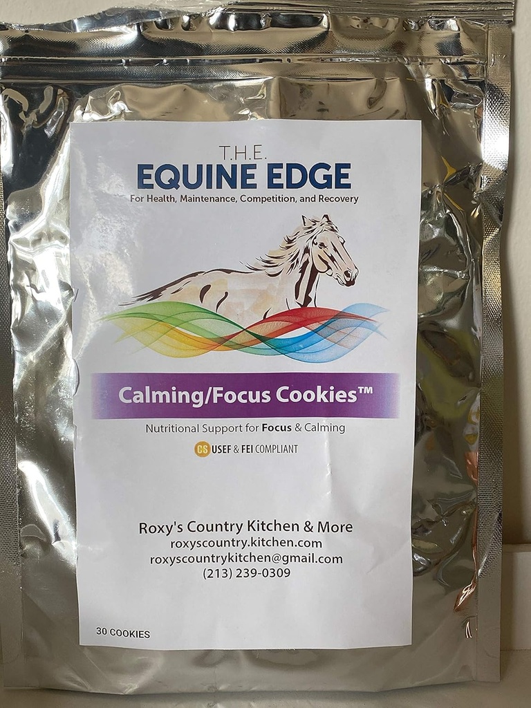 Cookies de calmant/focus - Suppléments Chevaux Naturels pour Calmer & Focus, 30 Cookies